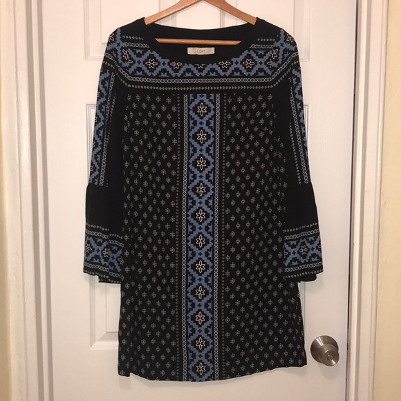 {Loft} Flare Sleeve Dress - M - Picture 1 of 4